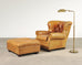 Ralph Lauren Leather Writer's Chair with Matching Ottoman