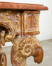 Italian Baroque Style Marble Top Console Table
