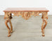 Italian Baroque Style Marble Top Console Table