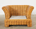 Michael Taylor Style Organic Modern Rattan Lounge Chair Ottoman