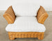 Michael Taylor Style Organic Modern Rattan Lounge Chair Ottoman
