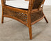 Pair of Bohemian Peacock Style Rattan Wicker Lounge Chairs