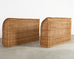 Pair of Organic Modern Woven Rattan Wicker Wingback Headboards