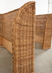 Pair of Organic Modern Woven Rattan Wicker Wingback Headboards