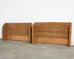 Pair of Organic Modern Woven Rattan Wicker Wingback Headboards