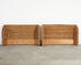 Pair of Organic Modern Woven Rattan Wicker Wingback Headboards