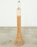 Pair of Franco Albini Style Organic Modern Rattan Floor Lamps