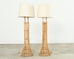 Pair of Franco Albini Style Organic Modern Rattan Floor Lamps