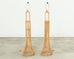 Pair of Franco Albini Style Organic Modern Rattan Floor Lamps