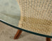 Set of Four Organic Modern Rattan Dining Chairs and Table