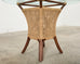 Set of Four Organic Modern Rattan Dining Chairs and Table