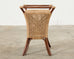 Set of Four Organic Modern Rattan Dining Chairs and Table