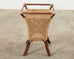 Set of Four Organic Modern Rattan Dining Chairs and Table