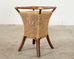 Set of Four Organic Modern Rattan Dining Chairs and Table