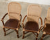 Set of Four Organic Modern Rattan Dining Chairs and Table