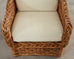 Michael Taylor Style Wicker Rattan Armchair in Scalamandre