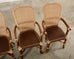 Set of Four Organic Modern Rattan Dining Chairs and Table