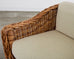 Michael Taylor Style Wicker Rattan Armchair in Scalamandre