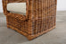 Michael Taylor Style Wicker Rattan Armchair in Scalamandre