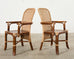 Set of Four Organic Modern Rattan Dining Chairs and Table