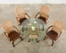 Set of Four Organic Modern Rattan Dining Chairs and Table