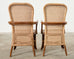 Set of Four Organic Modern Rattan Dining Chairs and Table