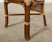 Set of Four Organic Modern Rattan Dining Chairs and Table