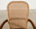 Set of Four Organic Modern Rattan Dining Chairs and Table