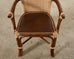 Set of Four Organic Modern Rattan Dining Chairs and Table