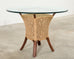 Set of Four Organic Modern Rattan Dining Chairs and Table