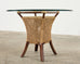 Set of Four Organic Modern Rattan Dining Chairs and Table