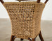 Set of Four Organic Modern Rattan Dining Chairs and Table