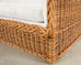 Michael Taylor Style Italian Wicker Works Rattan Sofa + Ottoman