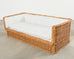 Michael Taylor Style Italian Wicker Works Rattan Sofa + Ottoman