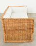 Michael Taylor Style Italian Wicker Works Rattan Sofa + Ottoman
