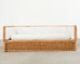 Michael Taylor Style Italian Wicker Works Rattan Sofa + Ottoman