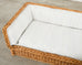 Michael Taylor Style Italian Wicker Works Rattan Sofa + Ottoman