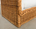 Michael Taylor Style Italian Wicker Works Rattan Sofa + Ottoman