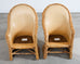 Set of Eight Michael Taylor Style Rattan Leather Dining Chairs