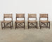 Set of Four McGuire Antalya Laced Rawhide Rattan Dining Chairs