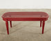 French Louis XVI Style Lacquered Oval Cane Bench