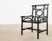 Set of Four Chinese Chippendale Style English Iron Garden Chairs
