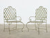 Set of Five Rose Tarlow Style Iron Lattice Garden Chairs
