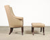 Rose Tarlow Faringale Leather Wing Chair and Ottoman