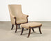 Rose Tarlow Faringale Leather Wing Chair and Ottoman