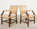 Set Eight Rose Tarlow Walnut Leather Glenna Dining Chairs