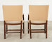 Set Eight Rose Tarlow Walnut Leather Glenna Dining Chairs