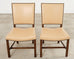 Set Eight Rose Tarlow Walnut Leather Glenna Dining Chairs