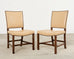 Set Eight Rose Tarlow Walnut Leather Glenna Dining Chairs