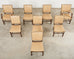 Set Eight Rose Tarlow Walnut Leather Glenna Dining Chairs